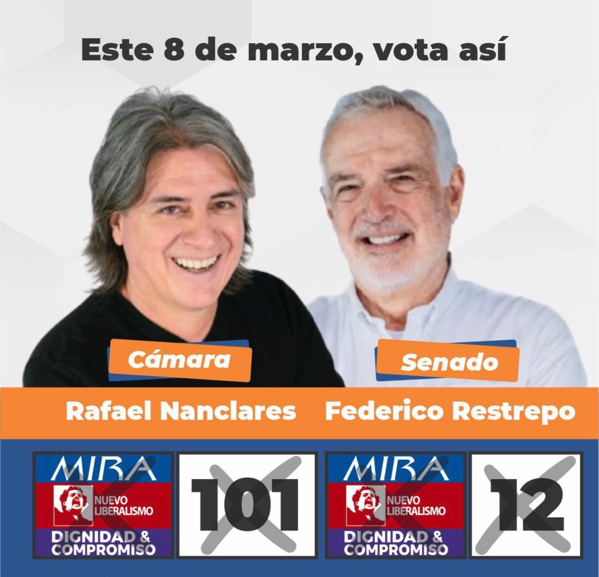 slondonouribe's tweet photo. Mis candidatos. Experiencia, capacidad, resultados, transparencia y compromiso. @FedericoRes al Senado y @rafananclares a la Cámara. 
@sergio_fajardo https://t.co/U2OWXjyPNK