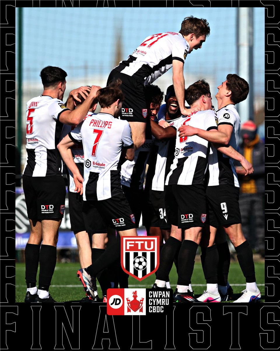 FAWales's tweet photo. For the first time in 72 years... @FlintTownFC reach the #JDWelshCup Final! 🏆

Llongyfarchiadau, Silkmen! ⚫️⚪️ https://t.co/y0jgzltiEv