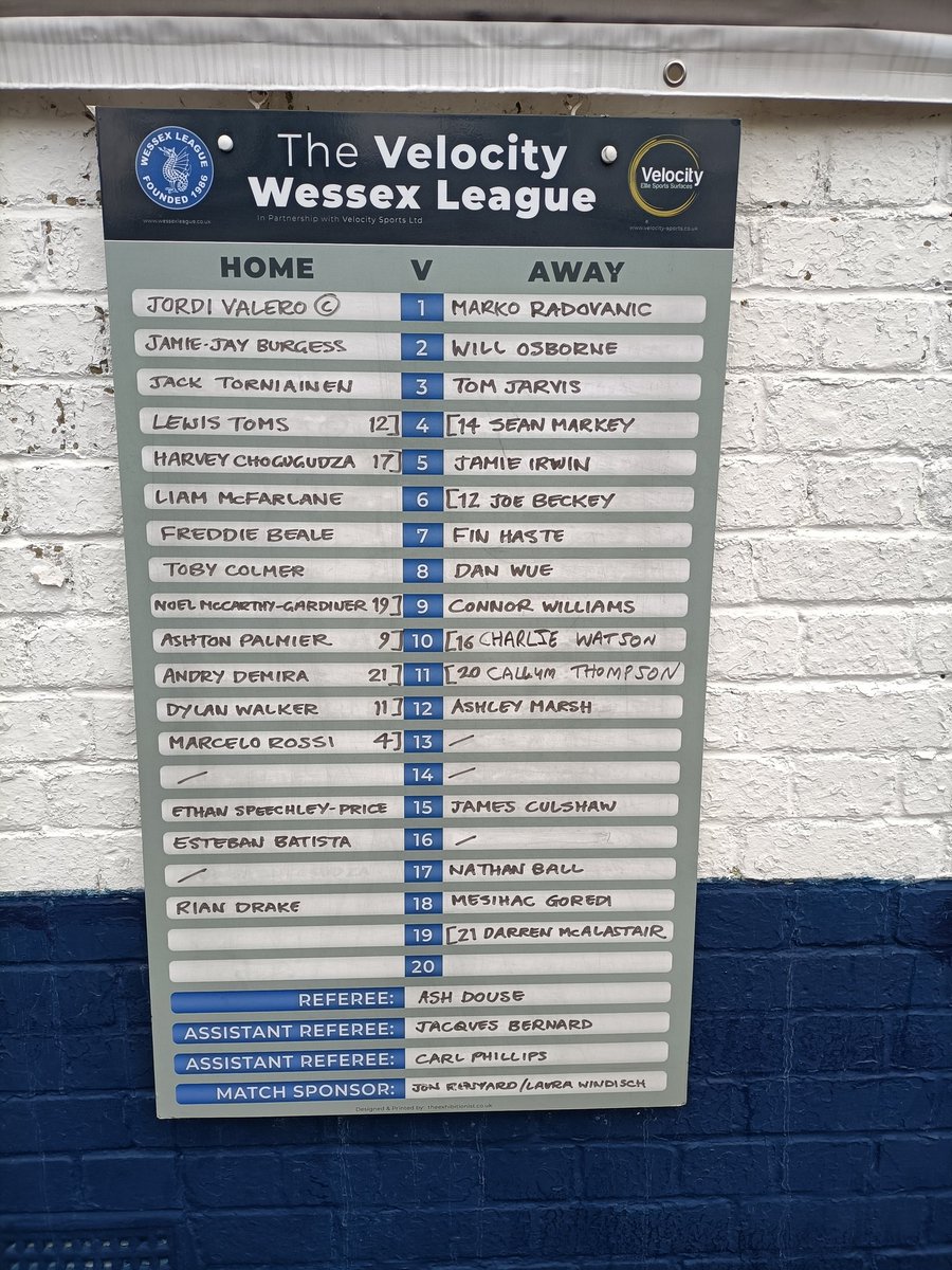 Brock_FC's tweet photo. TODAY'S TEAMS

@Brock_FC v @WincantontownFC 
@WessexLeague Premier Division

#upthebadgers https://t.co/AmWRpgfdUY
