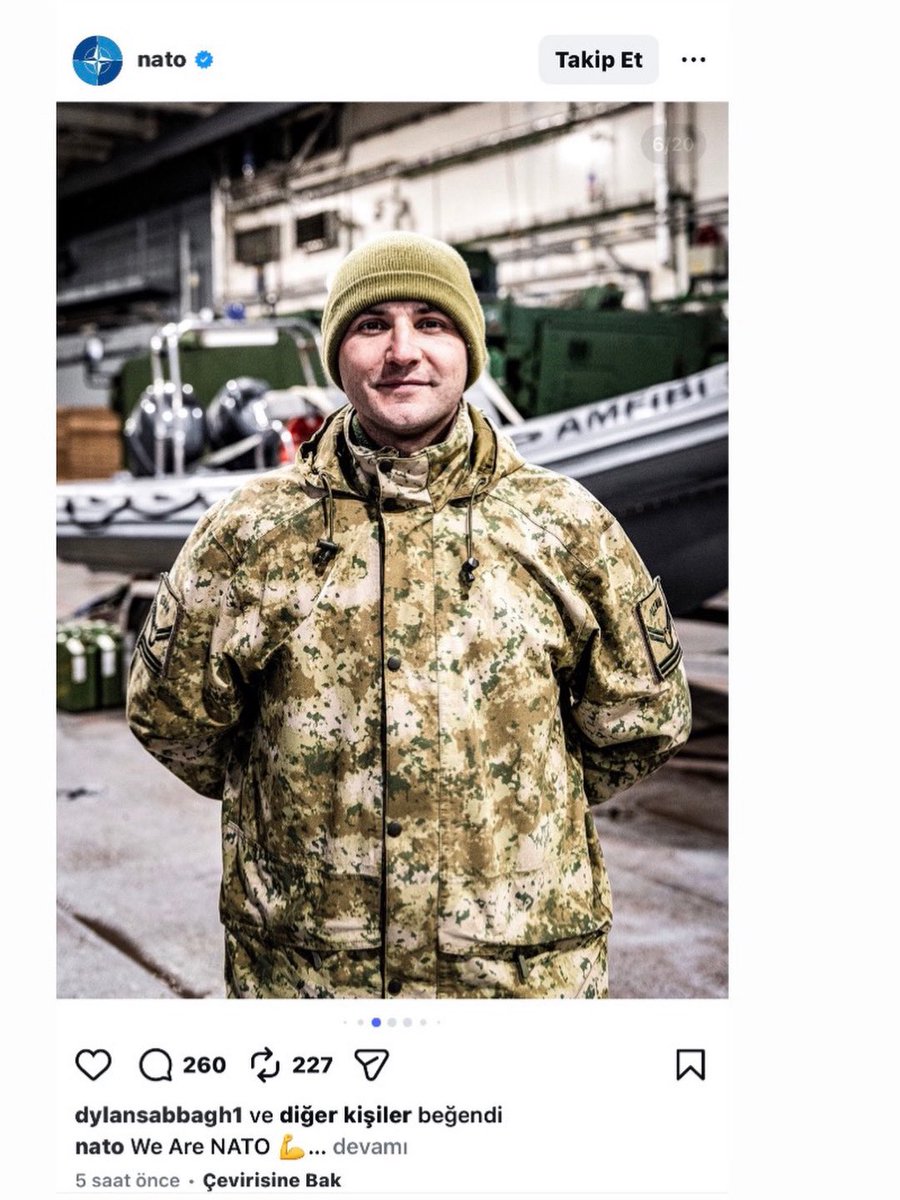 Nato’nun sayfasında paylaştığı Kahramanımız TSK’lerinin iftiharı Aziz Milletimizin Gözbebeği #UzmanÇavuş

Allah(C.C.)nazarlardan saklasın.
Allah (C.C.)muzaffer etsin🇹🇷
<a href="/TEMUD_2024/">Türkiye Emekli Uzman Erbaşlar Derneği (TEMUD)</a>