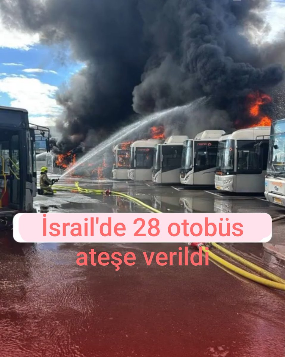mimar_silivri's tweet photo. İSRAİL'DE 28 OTOBÜS YAKILDI!
İsrail'in TelAviv kentinde 28 otobüsün ateşe verildiği, tüm otobüslerin küle döndüğü bildiriliyor. 
#telaviv #ww3 #warfire #iran #missile #oil #nucleer https://t.co/3d6vWJAigA