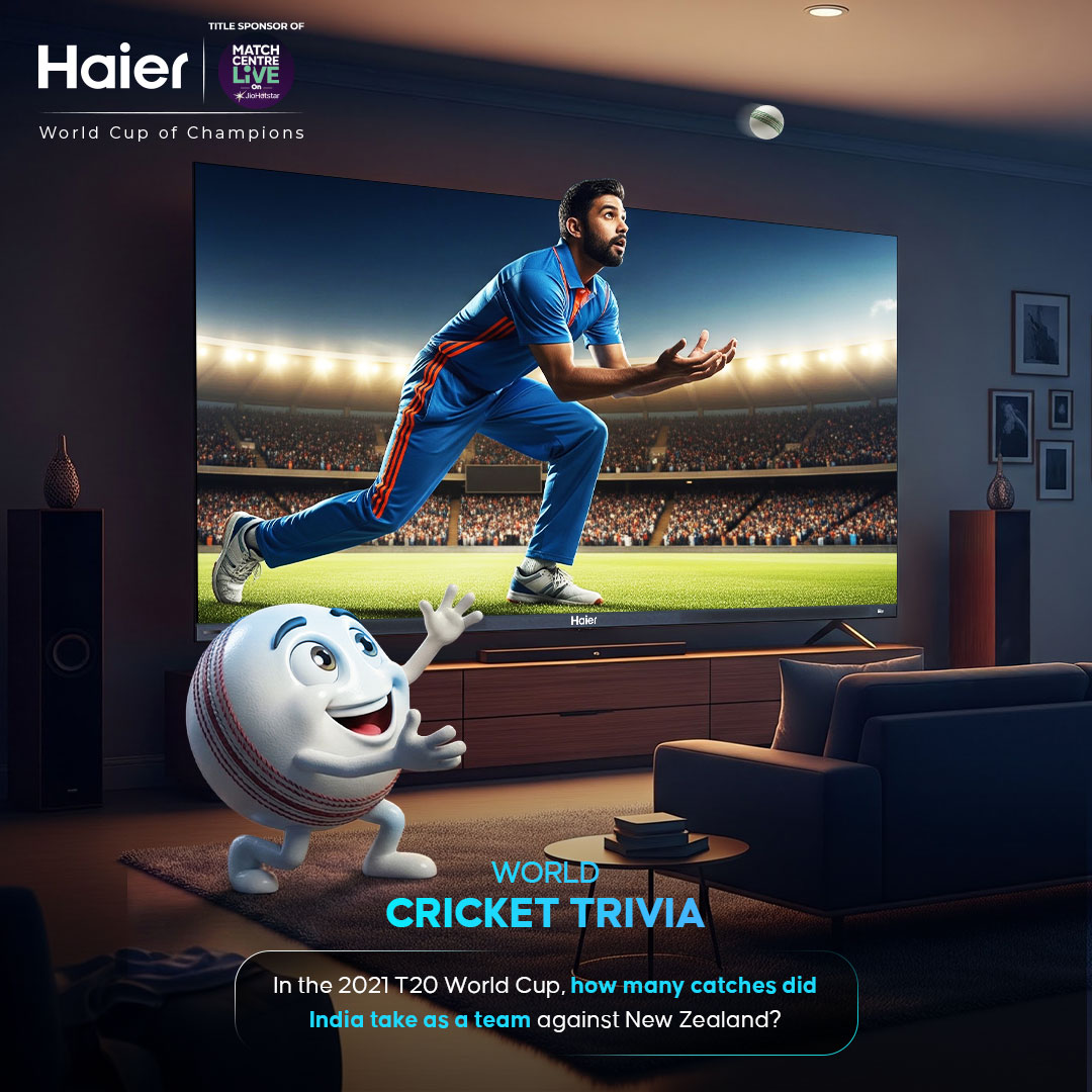 Rewind to the 2021 T20 World Cup.

-Follow <a href="/IndiaHaier/">Haier India</a> 
-Comment your answer
-Nail it to claim champion status.

*T&amp;C Apply

#Haier #MoreCreationMorePossibilities #WorldCricketTrivia #CricketWorldChampionship2026 #PlayWithTheNumberOnes