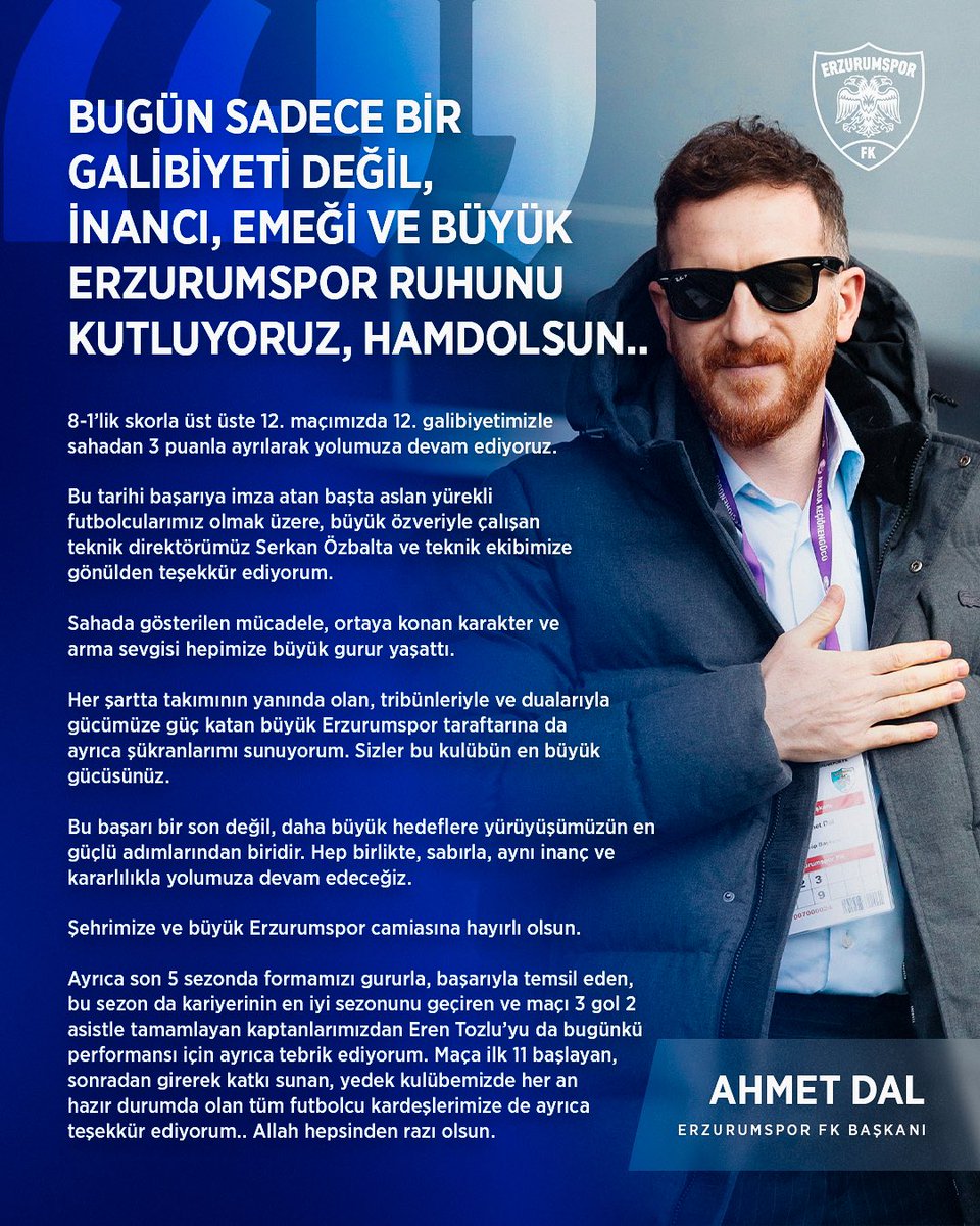 Kulüp Başkanımız Ahmet Dal’ın açıklamaları