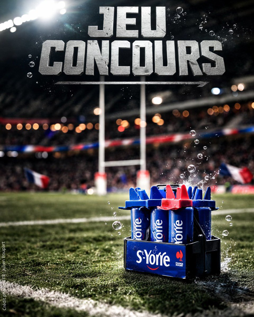 🎁 𝗝𝗘𝗨 𝗖𝗢𝗡𝗖𝗢𝗨𝗥𝗦 🎁

On joue avec St-Yorre, l’Eau officielle du XV de France. 

💦 Tentez de gagner le 𝗕𝗜𝗗𝗢𝗡 St-Yorre des Bleus. 

 Pour jouer :
➡ #RT ce tweet
➡ Follow <a href="/styorreFR/">St-Yorre Rugby</a> 

Bonne chance 👊

#SoifdeVictoire #ECOFRA  #XVdefrance #jeuconcours