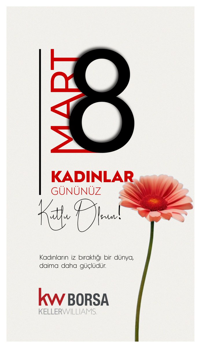 Kadınların iz bıraktığı bir dünya her zaman daha güçlüdür.
Tüm kadınların 8 Mart Dünya Kadınlar Günü kutlu olsun. 🌸