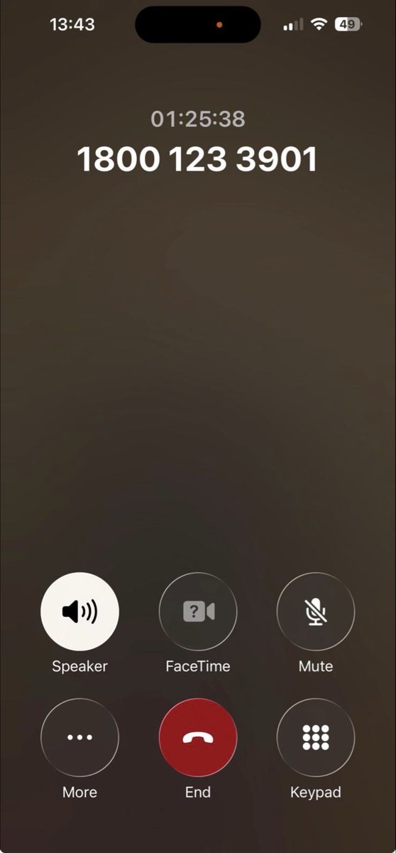 nazfel's tweet photo. @EtihadHelp This was my situation with the call centre. Was on hold for more than an hour and no proper response.

I need to rebook the flight but there is no option on the app. 

My third flight via Madrid is also on hold and needs to be rescheduled but I can’t with out proper information. https://t.co/EThi5uEGIE