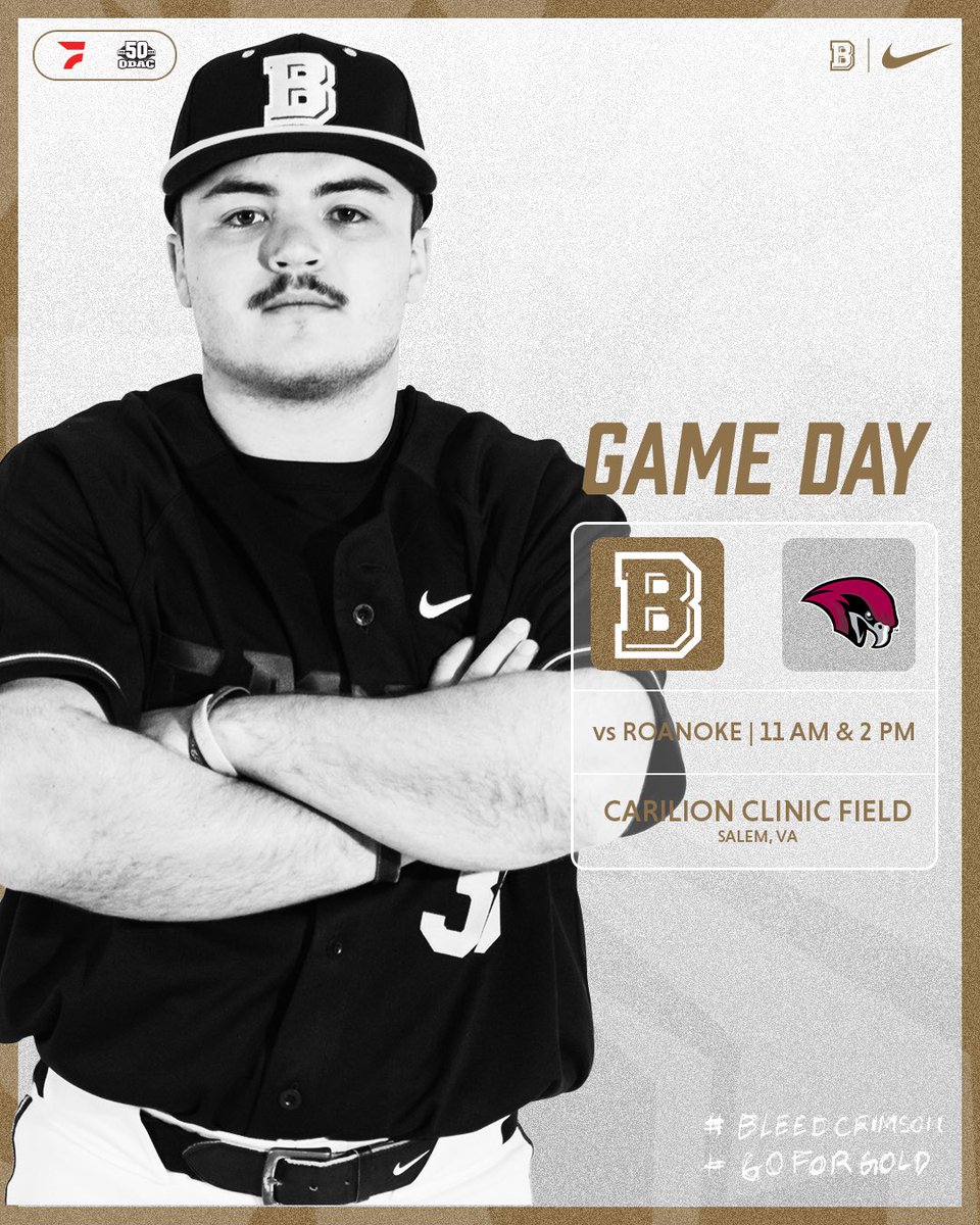 BCAthletics's tweet photo. Conference opener on tap🔥 @BwaterBaseball 

🆚Roanoke
⌚️11 AM &amp; 2 PM
📍Salem, Va.
📈 https://t.co/HGdHRkAsVV
📺 https://t.co/CsiMmCAshy

#BleedCrimson #GoForGold https://t.co/XLtf8QYNLQ