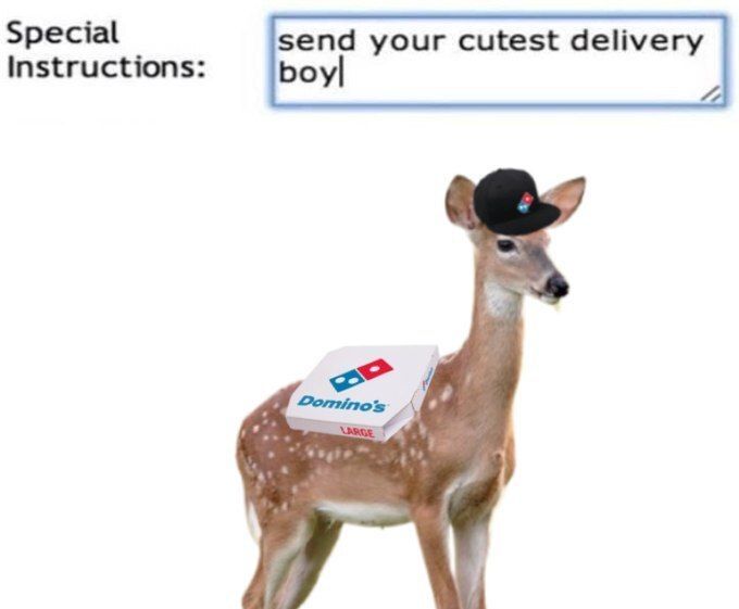 Deerlivery from Deerminos Pizza