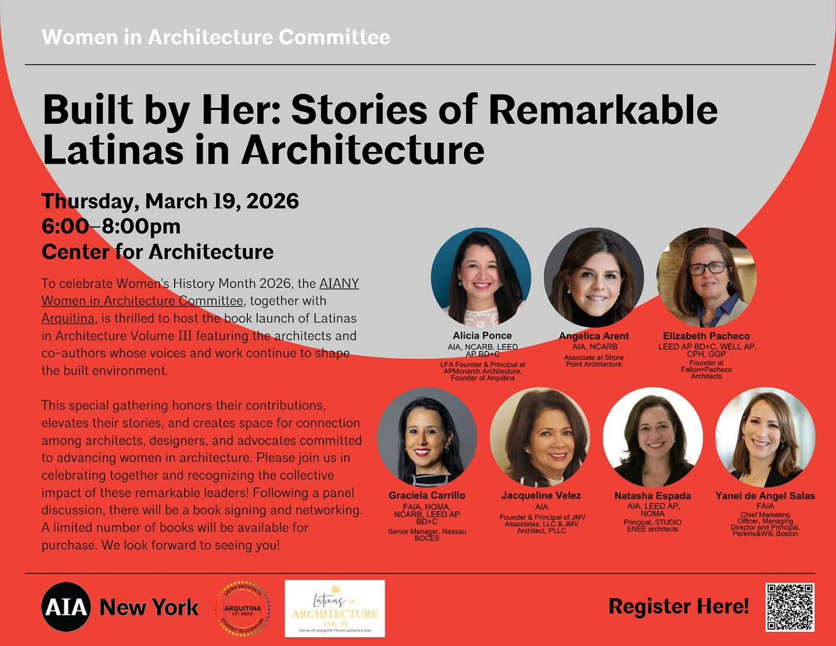 AIANJ's tweet photo. Join @AIANJ Members Angelica Arent, AIA, &amp; Elizabeth Pacheco, AIA, at their book launch party hosted by the @AIA_NewYork ! #WomensHistoryMonth #AIANJ #aianjedi #aianjequityinarchitecture #aianjwia
https://t.co/enkdPmWPFn https://t.co/Hfnmy0c8dA