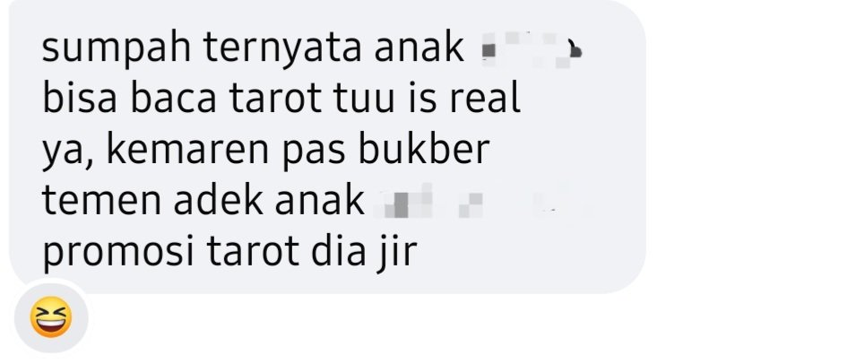 ethicws's tweet photo. me when bilang ke oomf (nyang juga cust gw): "maaf ya baru respon, abis bacain orang tarot" https://t.co/fl45he4ELi