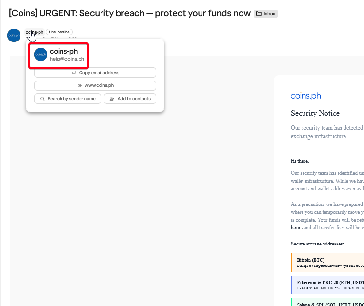 Meowsylayf's tweet photo. @babel8889 @anyawillwin yup sabihin na natin my phishing site. Pero sa official email po nila yan galing.  Ibig sabihin na compromise pati email account nila? https://t.co/lXeTnh9atU