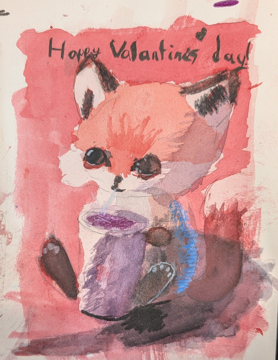 ourplayandart's tweet photo. Red Valentine 
Purple drinks
Make your days exotic 
#saturdayfun 
#Inspiration 
#kidart
#watercolor 
#artcommunity 
#writingcommmunity https://t.co/jnR4RLzl4a