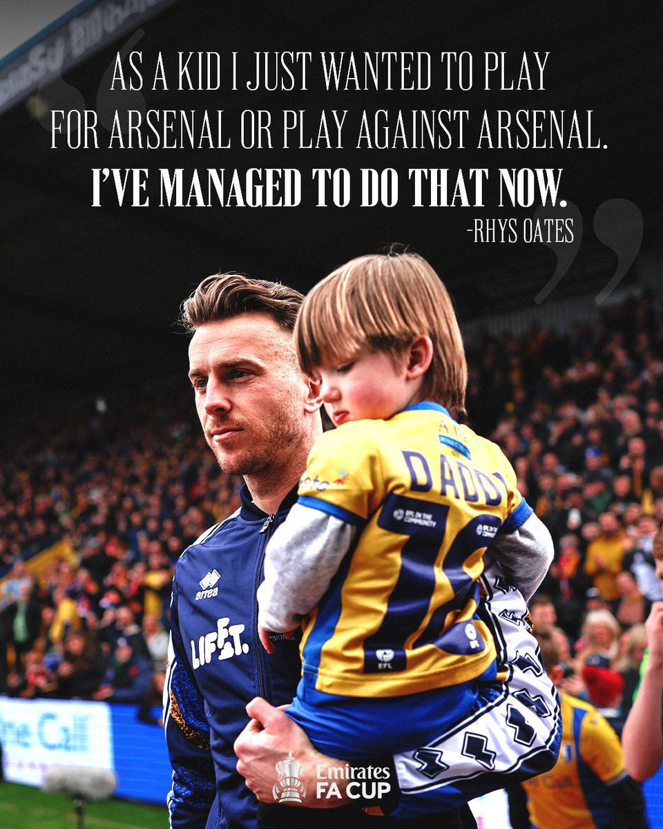 A childhood dream come true for Rhys Oates of <a href="/mansfieldtownfc/">Mansfield Town FC</a> ❤️

#EmiratesFACup