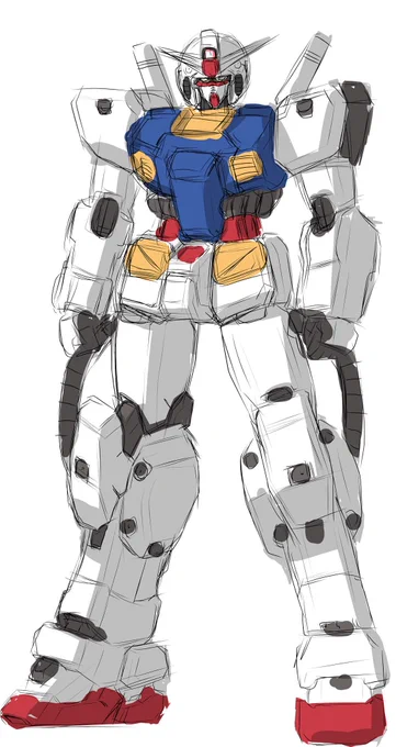 昔描いた アラレちゃんと ガンダムです