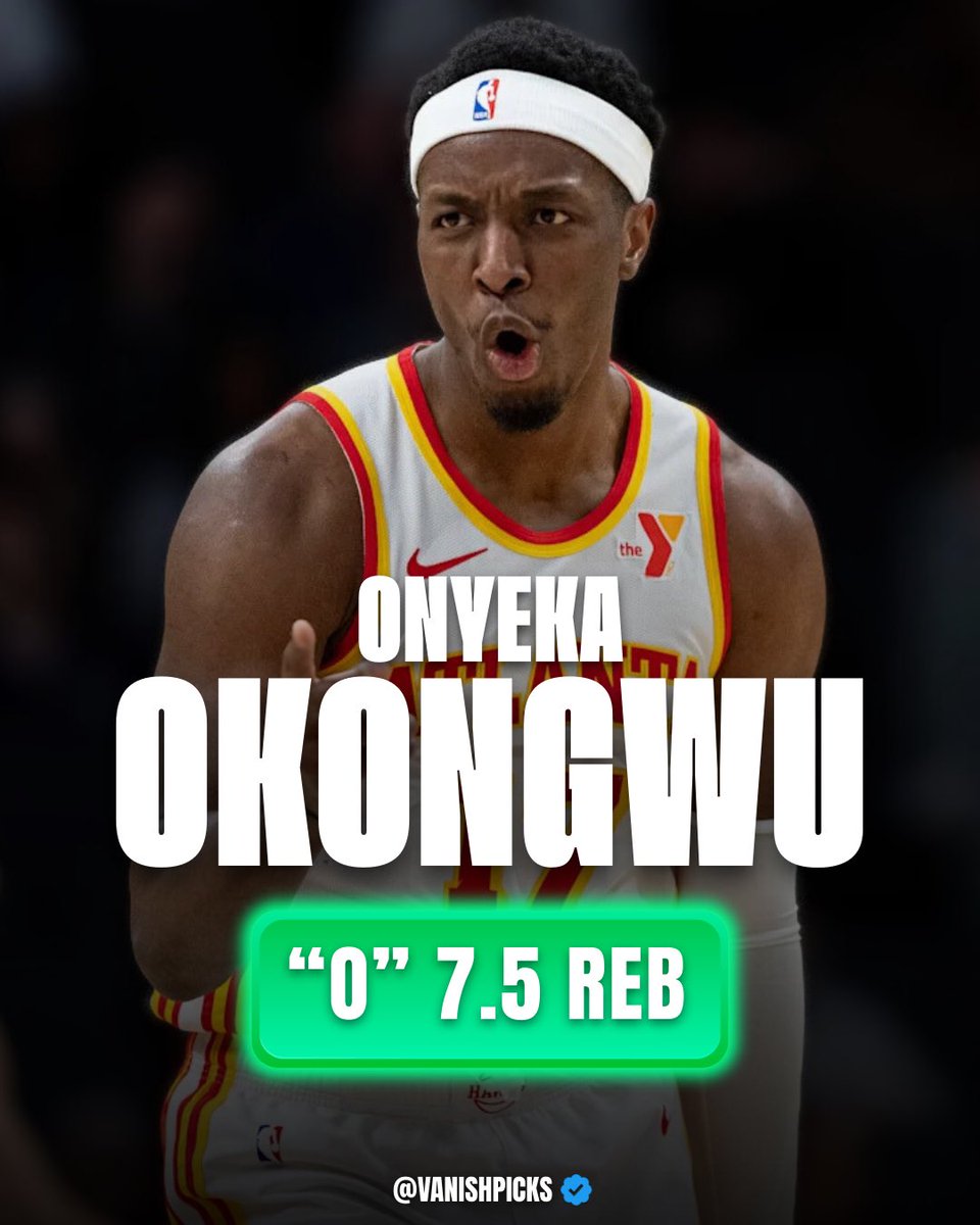 vanishpicks's tweet image. HE DOMINATES AGAINST THE SIXERS! 🦍 

Onyeka Okongwu “O” 7.5 Rebounds
(-130 @DraftKings) #TrueToAtlanta   

COLLAB WITH @DDOGGSTACKS @Picks_x_Stevie @PropKitchen 👥

Love backing Okongwu here. He’s cleared this line in 30 of 57 games this season, averaging 7.9 rebounds on 14.1