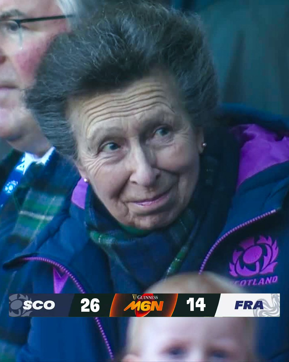 “So you’re saying there’s a chance…?”

Scotland’s lucky charm for the 2026 championship, Princess Anne, is back!

#GuinnessM6N #Since1883