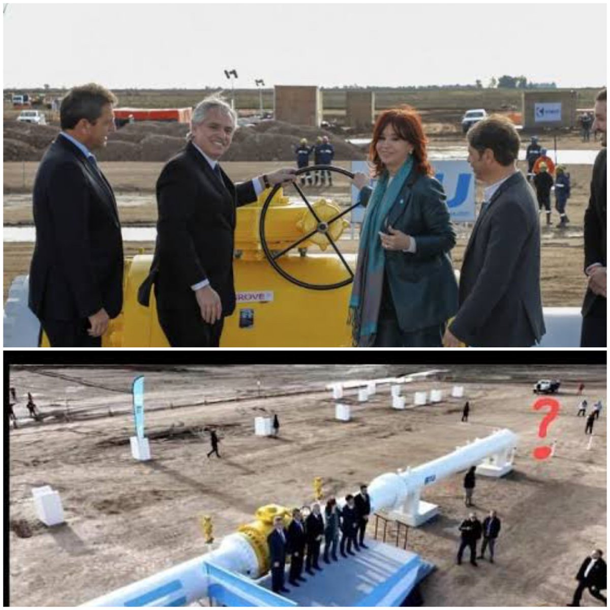 Se acuerdan cuando Cristina, Alberto y Massa inauguraban un gasoducto que no iba a ningún lado. Jajaja que delincuentes.