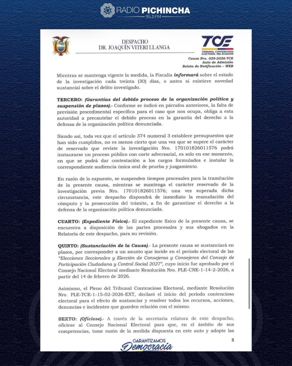#ATENCIÓN 
La lucha x la #democracia en un régimen autoritario es una tarea de todos/as.

A la proscripción absurda de la <a href="/RC5Oficial/">Revolución Ciudadana</a>, se suman:
La #persecución a decenas de dirigentes sociales a quienes les bloquearon las cuentas sin justificación alguna, y abrieron