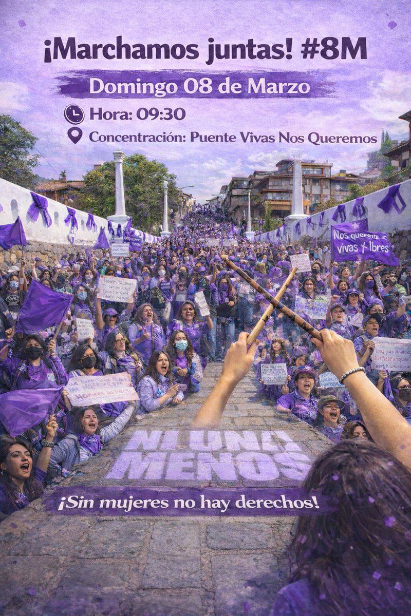 Juntas y organizadas resistimos y defendemos nuestros derechos! Nos vemos este 8 de Marzo en la #Marcha8M #Cuenca!