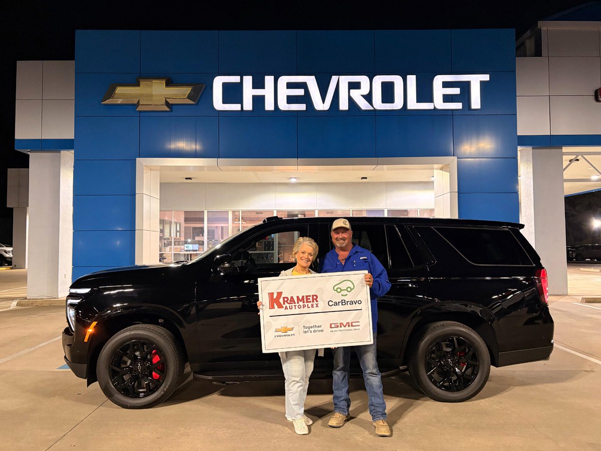 KramerAutoplex's tweet image. 🤝 Robert just drove home in this stunning 2026 #ChevyTahoe RST. 

🎉  Visit us today at Kramer Autoplex and upgrade your ride! 🚙
☎️ Call us! 936-236-6276
🖥️ Website link: bit.ly/46vQ9Kx

#Kramer #KramerAutoplex #LivingstonTX #NewCars #PreOwnedCars #KramerChevrolet