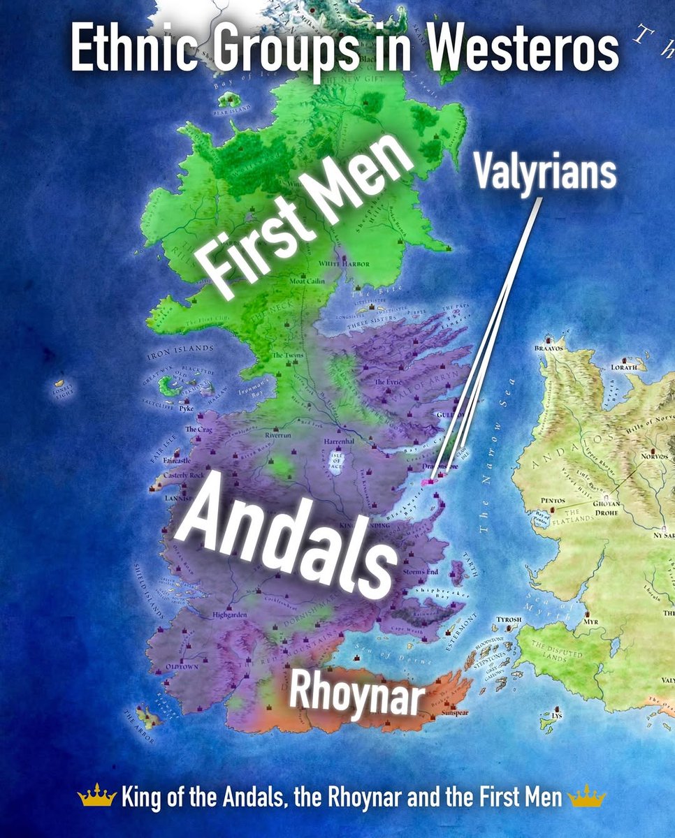 1Dragonstone's tweet photo. Ethnic groups in Westeros. The term ‘King of the Andals, the Rhoynar, and the First Men’ refers to all the people of Westeros. Which one of them is your favorite? https://t.co/G7s6mih4Ah