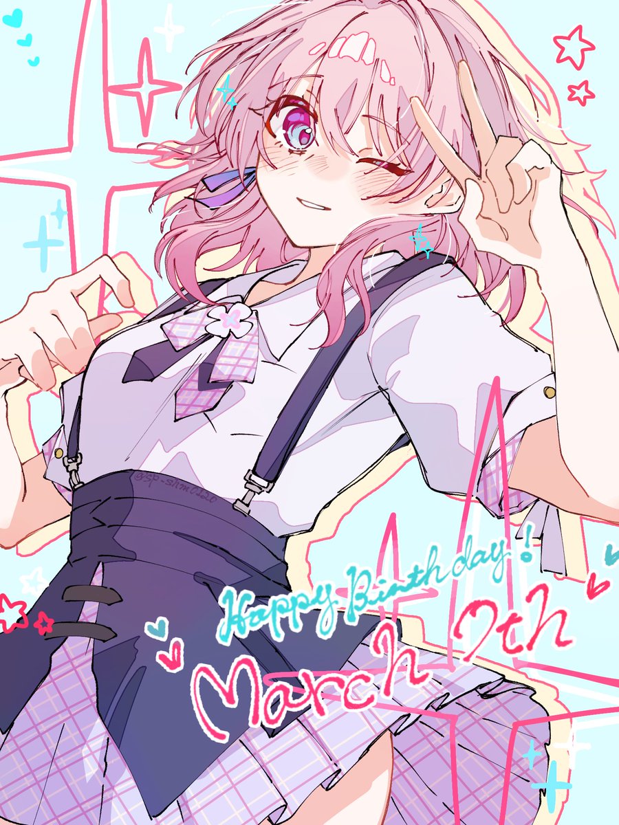 #March7th
若干遅刻ですが、三月なのかの日おめでとう絵です〜🎉🎊🎂永遠の美少女！