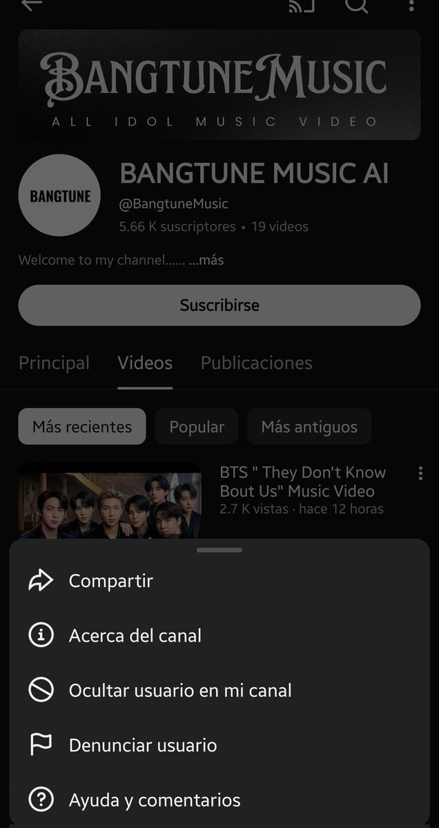 BlueSide_v's tweet photo. QUE CHUCHA ES ESTO??!! 😭🔫

Mas de 300k vistas en contenido generado con IA que además infringe contra la IP de bts y arirang. 

Pueden ayudar a denunciar el canal? https://t.co/5hfK0y7jkq