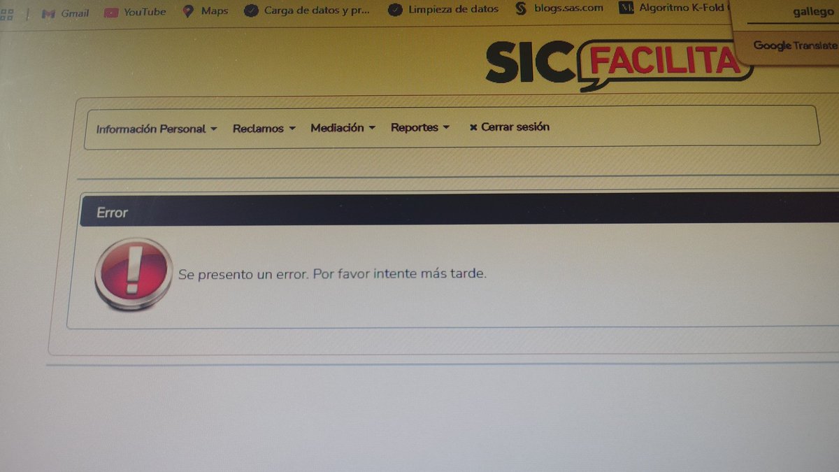 drguzmanm's tweet photo. @sicsuper su canal si facilita no deja registrar una denuncia, por favor garantizar la disponibilidad de los canales. https://t.co/9lA8xkYF8q