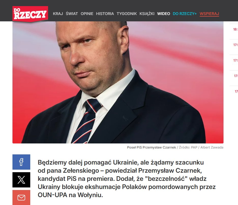 lkwarzecha's tweet photo. Przypomnę: prawie cała delegacja PiS w PE dwa razy za prezentem 90 mld euro dla Ukrainy - z naszej kasy. 
Przez dwa lata PiS wprowadzał zamordystyczną obowiązkową proukraińskość. Paweł Jabłoński czy Stanisław Żaryn w imieniu PiS tropili wszelkie przejawy dysydenckich postaw w tej dziedzinie. ABW zablokowała wRealu24. "Myślą Polską" i "Najwyższy czas!". Zboże z Ukrainy - żaden problem, a kto twierdzi inaczej, realizuje rosyjski interes. Tak twierdził pan Kaczyński. 
To jest dorobek PiS w sprawie relacji z Ukrainą. 
Tu nie chodzi o jakiś "szacunek". Szacunek pana Zełenskiego to ja mam w d... Tu chodzi o ochronę polskiego interesu. 
Powtarzam: wiarygodność PiS (nie tylko zresztą w tej sprawie) jest na poziomie ŚMIECIOWYM.