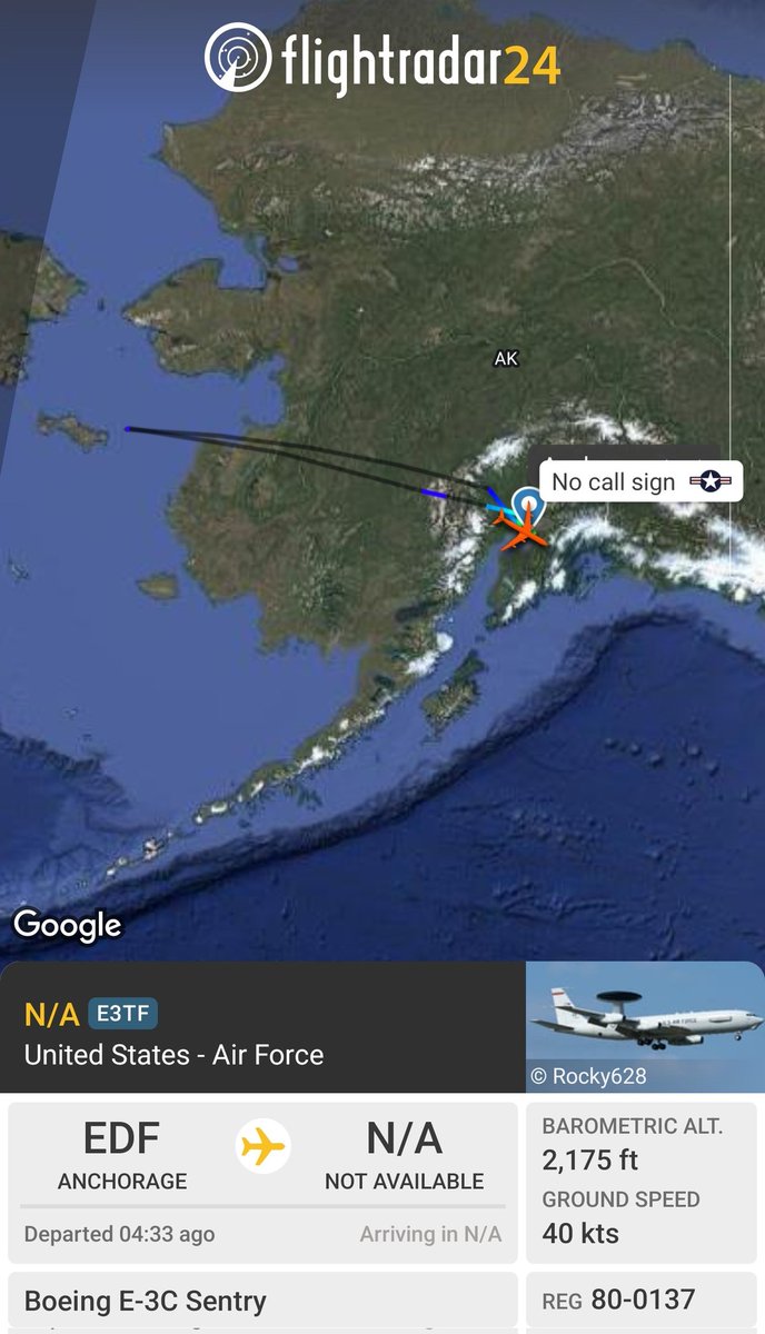 sipjack1776's tweet photo. E-3C Sentry
#AE11EA/80-0137
RTB Elmendorf from the Bering Sea.
@Borrowed7Time @MRAIDANya @blackswanadria @steffanwatkins @stunorth69 https://t.co/X71OFGT0nJ