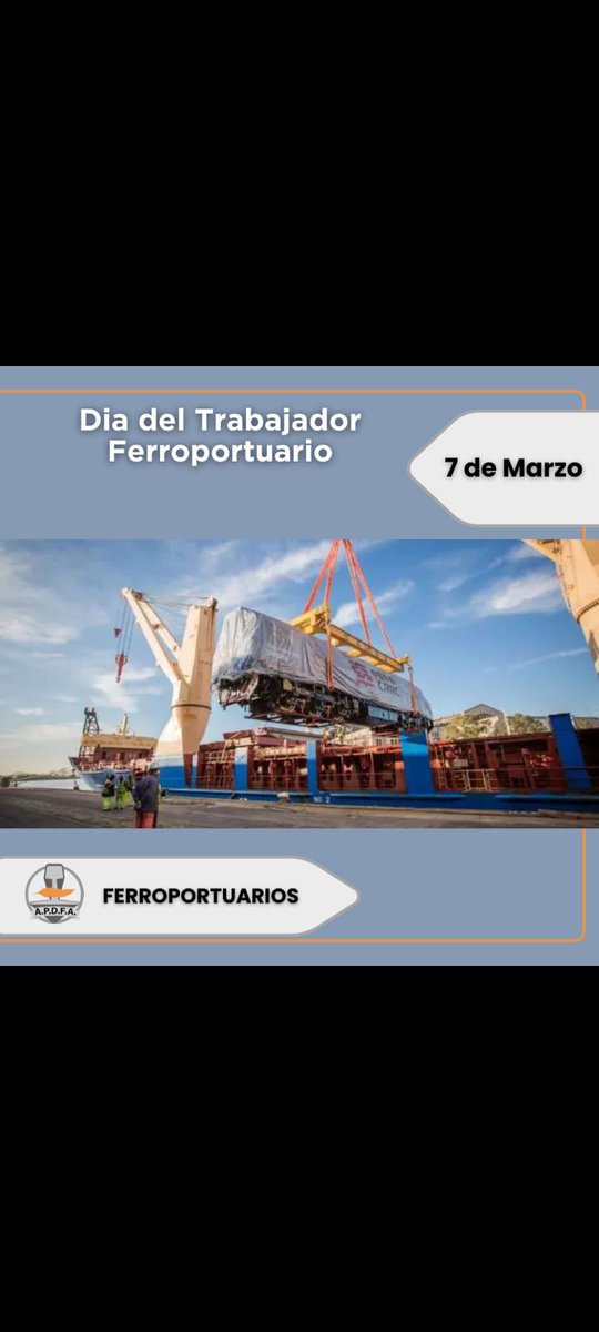 Muy feliz día a los compañeros Ferroportuarios afiliados y representados de Apdfa