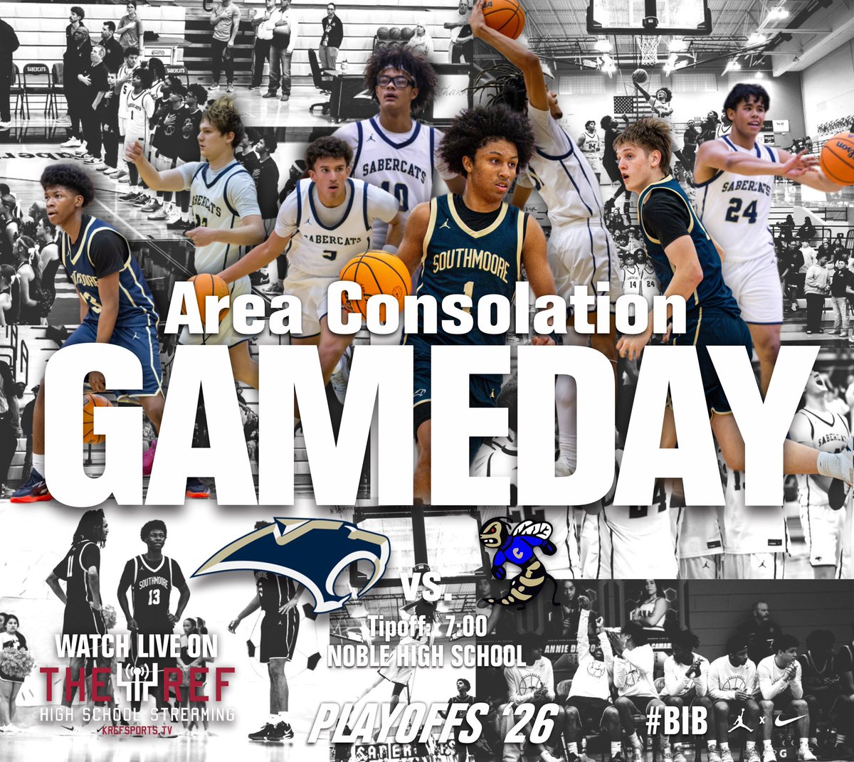 SouthmooreHoops's tweet image. 🏀𝙂𝘼𝙈𝙀𝘿𝘼𝙔 🏀
BOUNCE BACK 
‼️AREA CONSOLATION CHAMPIONSHIP‼️
#JustUsTogether 
🆚: Choctaw Yellowjackets 
⌚️: 7:00PM 
📍: Away Noble HS gym
🏟: The Den
📺: @KREFsportsTV 
#jOURney #BIB