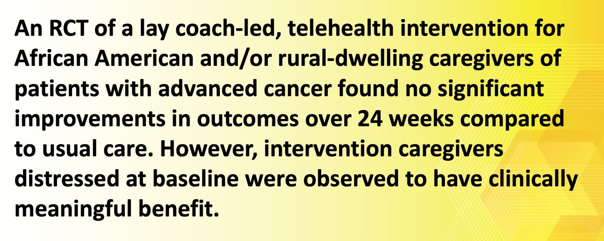 realbowtiedoc's tweet image. Dr @NickOdomPhD_RN presents #ENABLE Cornerstone #RCT that although a #hpm coach didn't improve #distress and #QoL for AA/rural #caregivers statistically, there was clinical benefits #pallonc #supponc #hapc26 @AAHPM 

@PallOncCoP
@MazieTsangMD
@DarcyBurbage
@Chaosdyna