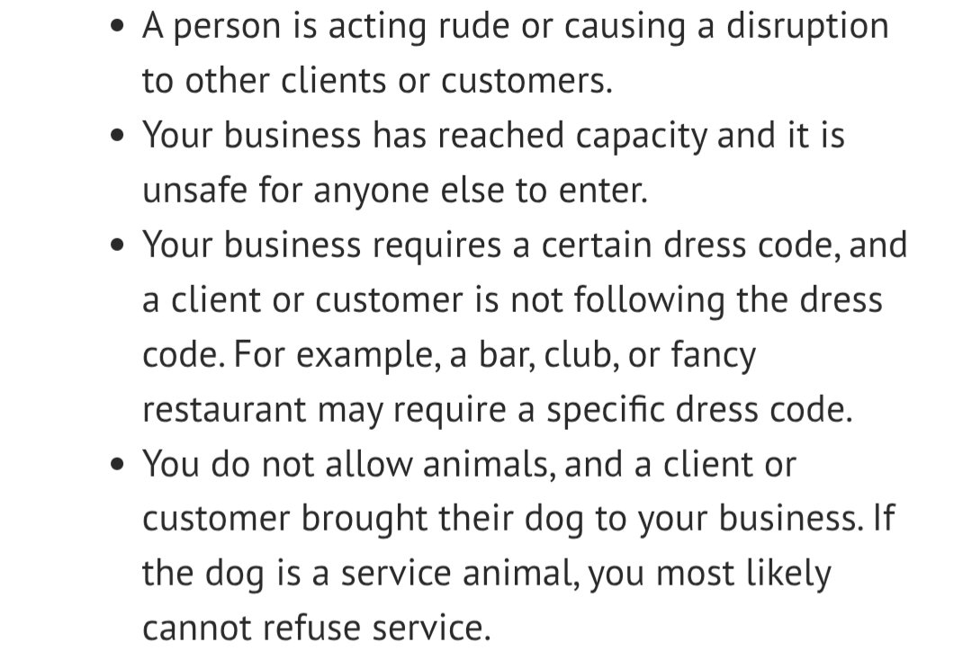 megalithAwoo's tweet photo. @RonaldGrump4316 @TimWolf76 @JoeJoeWarren @JesusChryslerII @Bojangles Takes fucking two seconds you can't refuse people protected under the civil rights act (aka based on race) and can refuse your establishment has a dress code the dress code would be no maga merchandise like the sign says. https://t.co/zxg51YmLWR