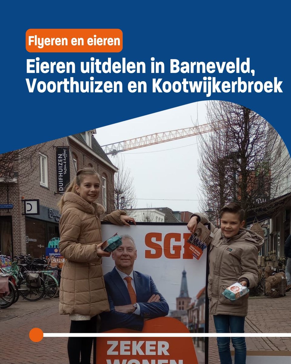 SGPBarneveld's tweet photo. FL(EI)EREN | Vandaag waren we aanwezig in de dorpen Barneveld, Voorthuizen en Kootwijkerbroek om eieren uit te delen en inwoners te spreken over wat ze belangrijk vinden voor Barneveld.

#SGP #gr2026 #zekerwonen https://t.co/lY4CPbCeJk