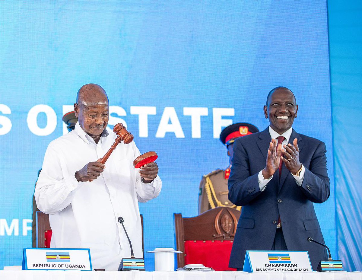 WilliamsRuto's tweet photo. During the 25th Ordinary Summit of East African Community (EAC) Heads of State Summit, Arusha, Tanzania, we adopted a raft of measures aimed at enhancing fairness and equity within the Community.

This includes a new contribution framework that will take into account the economic strength of Member States, ensuring a more balanced and sustainable system of support for our shared institutions.

We also noted that trade among Member States continues to grow steadily, rising from $33 billion in 2024, when I assumed the chairmanship of the EAC, to $40.3 billion in 2025.

We also appreciated the important strides made toward achieving lasting peace in the Great Lakes region during the period, particularly in DR Congo, recognising that stability and security remain essential pillars for sustainable development.

I extend my heartfelt congratulations to His Excellency @KagutaMuseveni, President of the Republic of Uganda, on his appointment as the new EAC Chairperson.

I congratulate Stephen Patrick Mbundi of Tanzania too on his appointment as the new Secretary-General of the Community.

I also congratulate outgoing Secretary General Veronica Nduva of Kenya for ably steering the EAC Secretariat since June 2024.

I equally congratulate the newly appointed judges of the East African Court of Justice, namely Kenya's Anne Amadi, Somalia's Abdullahi Warsamme, and South Sudan's Digo Stephen Abraham.

Proud to affirm that the EAC is firmly on a strengthening path that will empower, integrate, and connect over 300 million citizens within our borders, unlocking greater opportunities for trade, peace, and shared prosperity.