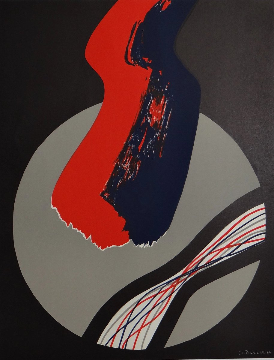 marieartcollec1's tweet photo. Rare original hand-signed lithograph by James Pichette (1987) – Lyrical abstraction masterpiece, perfect for mid-century modern decor!  Shop now: https://t.co/lLKFTWRyIx    #AbstractArt #JamesPichette #VintageArt  #AbstractPrint #GeometricAbstract #ArtForSale #ModernArt https://t.co/waYTjn3EYf