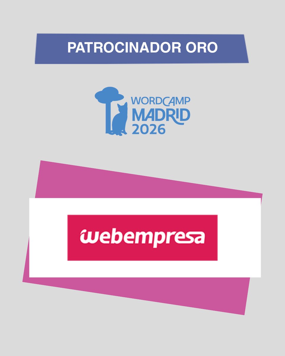 WordCampMad's tweet image. Webempresa nos acompaña como patrocinador Oro en #WCMAD2026

Recuerda visitar su stand, @WebEmpresa te resolverán todas tus dudas.

#Hosting #WordPress #WCMAD