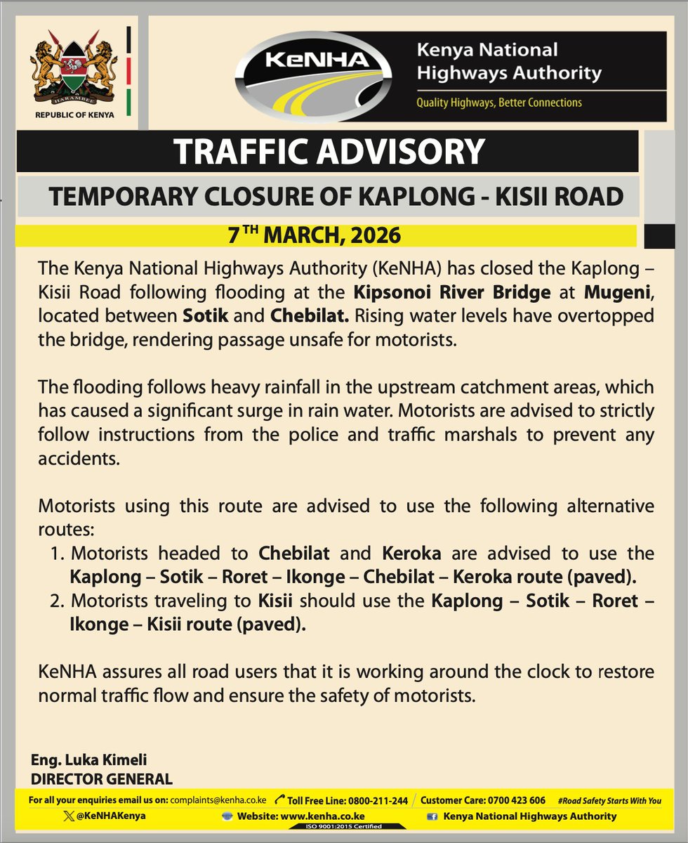 Kenya National Highways Authority (KeNHA) tweet media