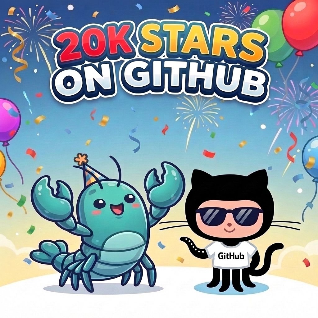 NanoClaw_AI's tweet photo. 20k. Stars. On. GitHub. 😱🚀

NanoClaw took off by solving a simple problem: letting AI agents run locally without all the chaos.

What started as a fix has now became a movement. Thank you to everyone who has supported us! 💙

https://t.co/FHyl9DWtmI https://t.co/7GKwzedhIV