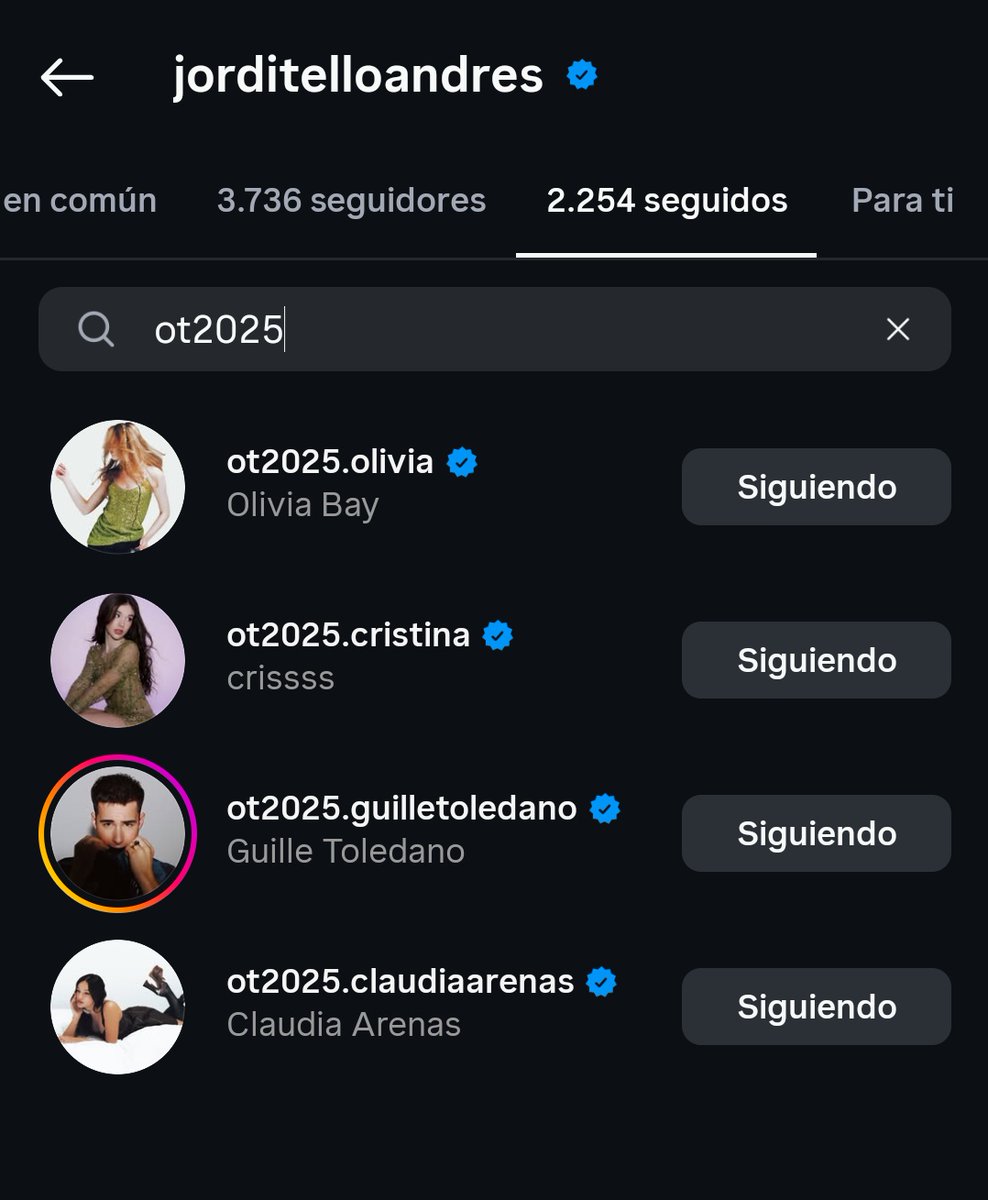 HugoGH24h's tweet photo. Por si quedaba alguna duda... El director general de Sony Music acaba de seguir a Cristina, Olivia, Guille y Claudia, confirmando las sospechas de que los 4 se quedan en SonyMusic #otdirecto7M https://t.co/GBEFHPNf1y