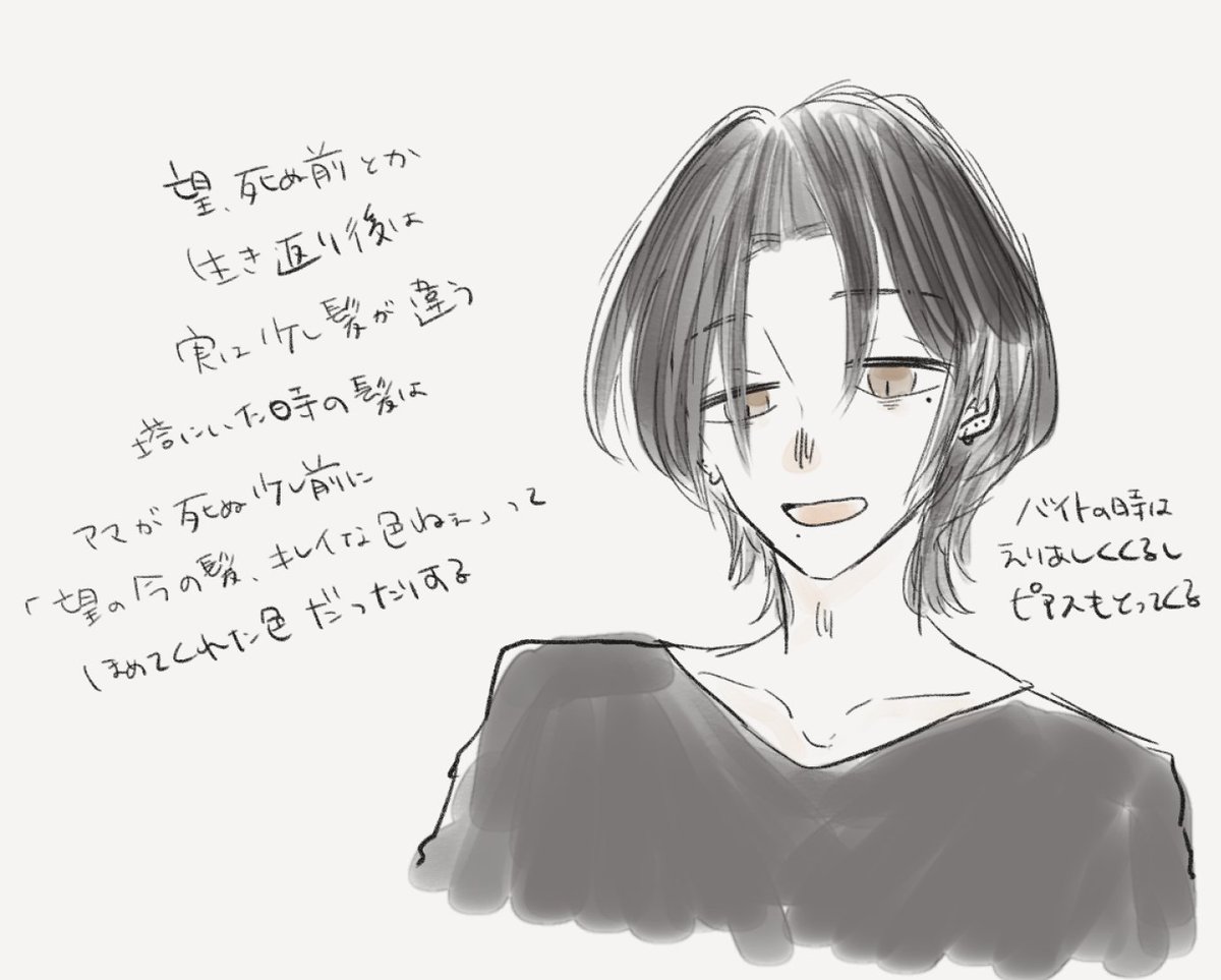 369_sleep's tweet photo. @socrates5_TL やわい金髪は愛されるのが大層ヘタだったお兄さんの最後にメンタルが落ち着いている時の母から愛された印象だったのかも　髪色も髪型も中学の時の美容師になった友達が休みの日に「練習させて～」ってしてくるのでやってもらってる https://t.co/6QLaNuZuvL