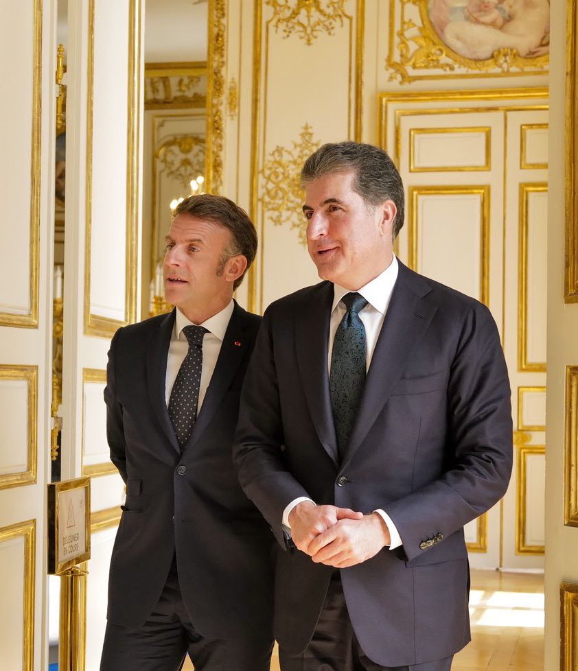 SafaanwarB's tweet image. President Nechirvan Barzani and President Emmanuel Macron held another phone call on regional developments, stressing the importance of preserving peace and stability.

This is the #second conversation between the two leaders in the past #three days.