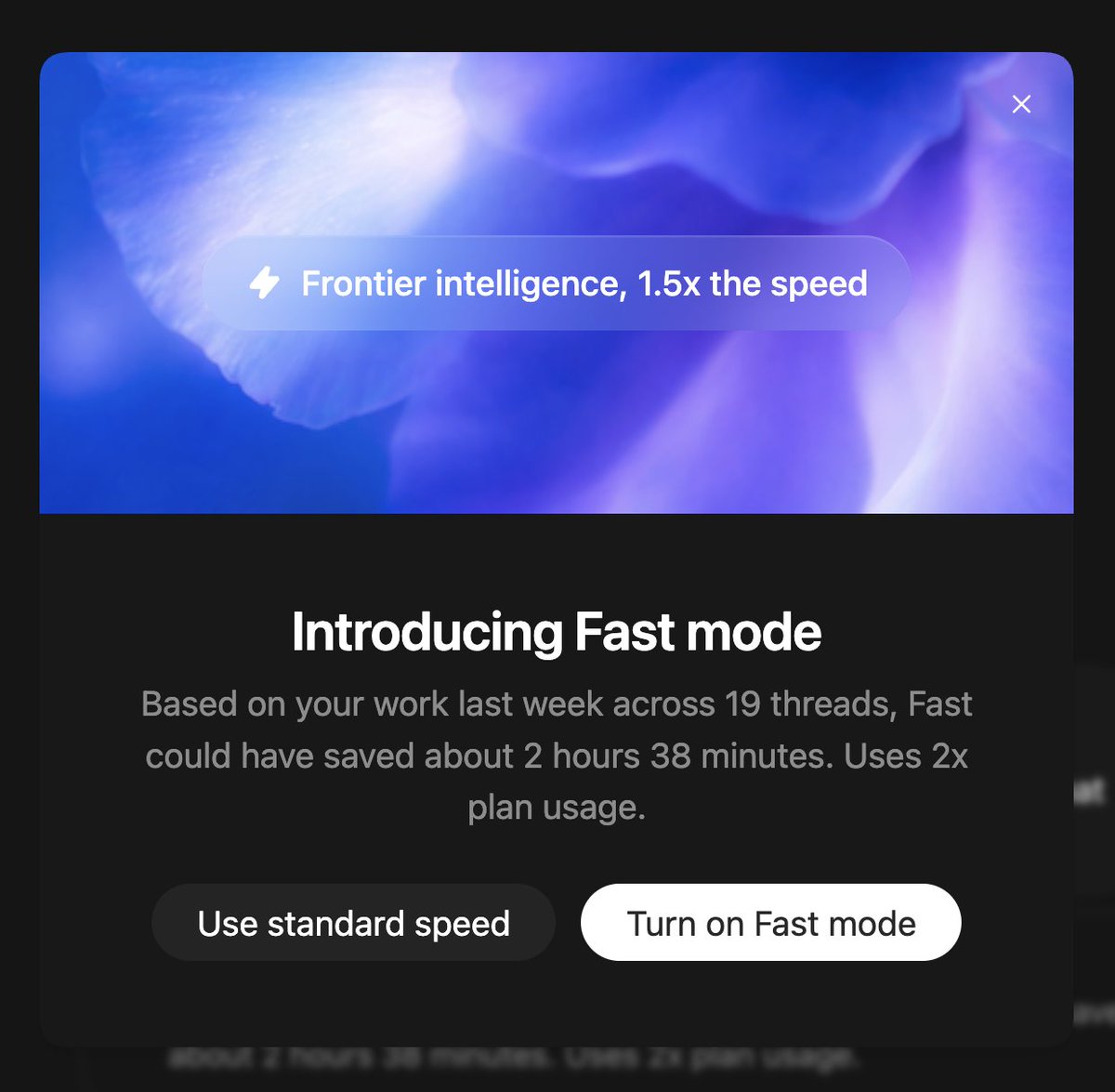 Codex Fast Mode FAST mode is now in Codex app. Try it today! 2x token usage for 1.5x ...