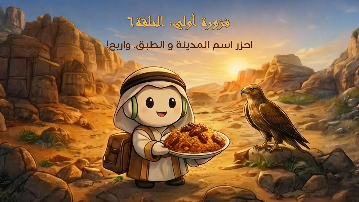 محطة جديدة وتراث أصيل! عرفتوا وين أولي اليوم؟ 🦅🌴

لتسهيل المهمة، كملوا الفراغ:
"أولي يزور أكبر واحات النخيل، وهي مدينة ........... (منبع الطيب والكرم في الشرقية)
ويجرب طبق شعبي يدفّي، وهو رز ........... (محصول زراعي تشتهر فيه المنطقة)" ✍️

كيف تشارك؟
1️⃣ منشن ٣ من أصدقائك.
2️⃣