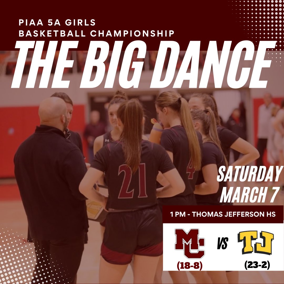 MCLadyBaronsBB's tweet image. STATES GAME DAY!! ROUND OF 32 🍀

It’s GAME DAY in the PIAA 5A Girls Basketball Championship! 

TODAY WE DANCE!!! 

#KEEPKNOCKING 🏀