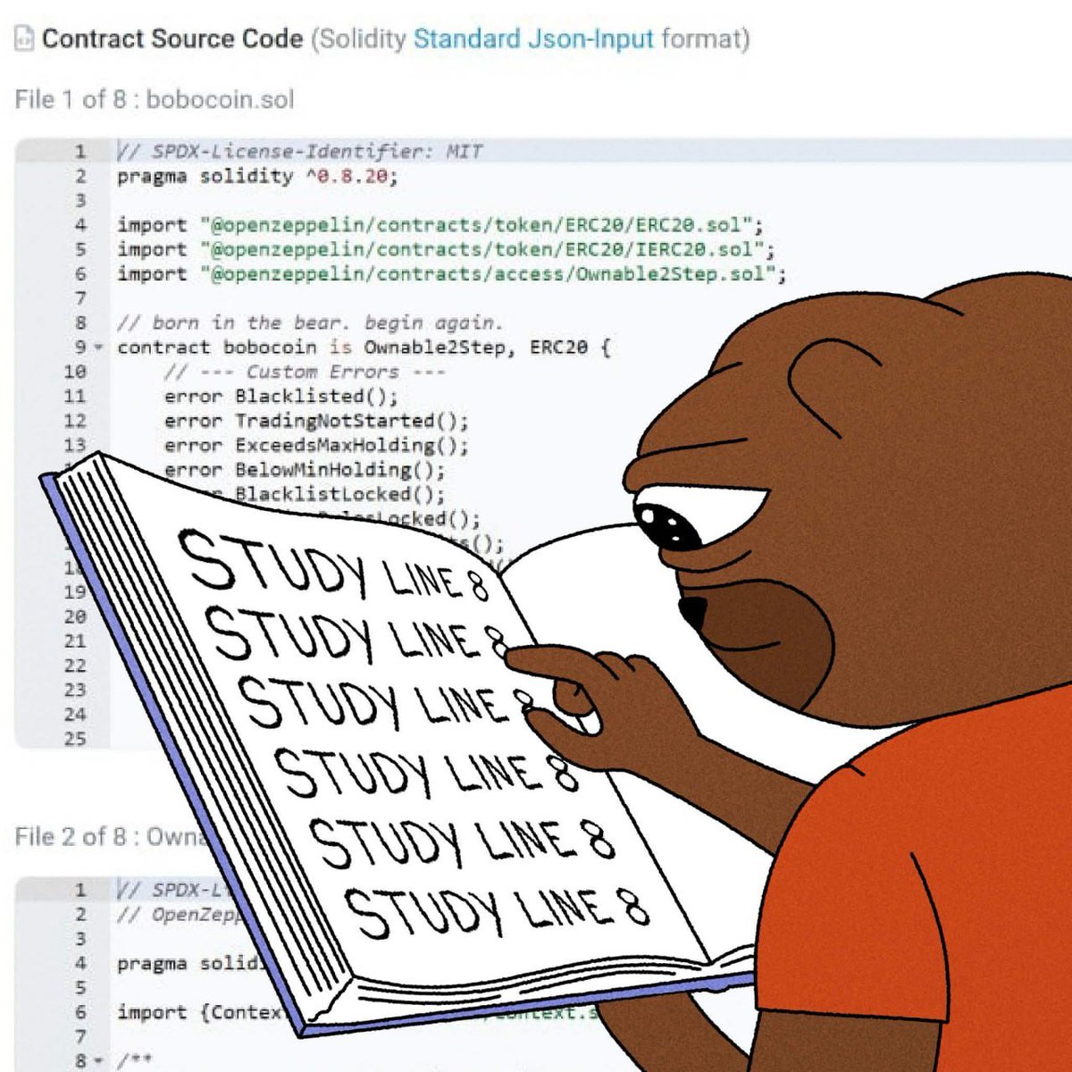 LilGoldieD1's tweet photo. BREAKING: Everyone must study line 8 in the ca of $bobocoin https://t.co/0tWAsu4ycc