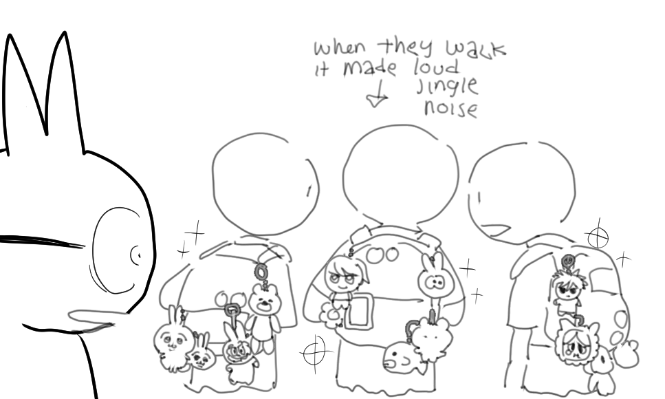 encountered a trio of middle schooler witht the most decked out bag pack earlier