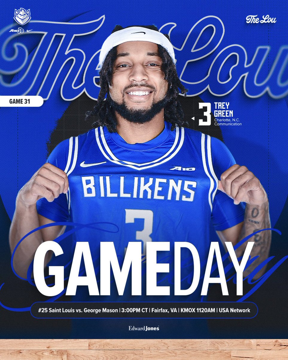 G A M E D A Y !

🆚 <a href="/MasonMBB/">George Mason Men's Basketball</a> 
⏰ 3:00PM CT
📍 Fairfax, VA
📺 <a href="/USANetwork/">USA Network</a> 
🎙️ <a href="/KMOXSports/">KMOX Sports</a> 

#RollBills