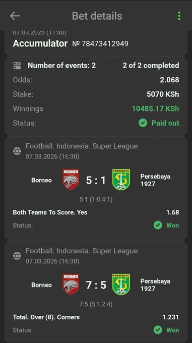 joyliz255's tweet photo. Booom 💥Congratulations ✅✅✅🥳🥳🎉🎉to those who played 🫰🏿🐐🥳✅✅✅💚Money Doubled Successfully 

#SmallOddsButSure https://t.co/weYuGDZXiP